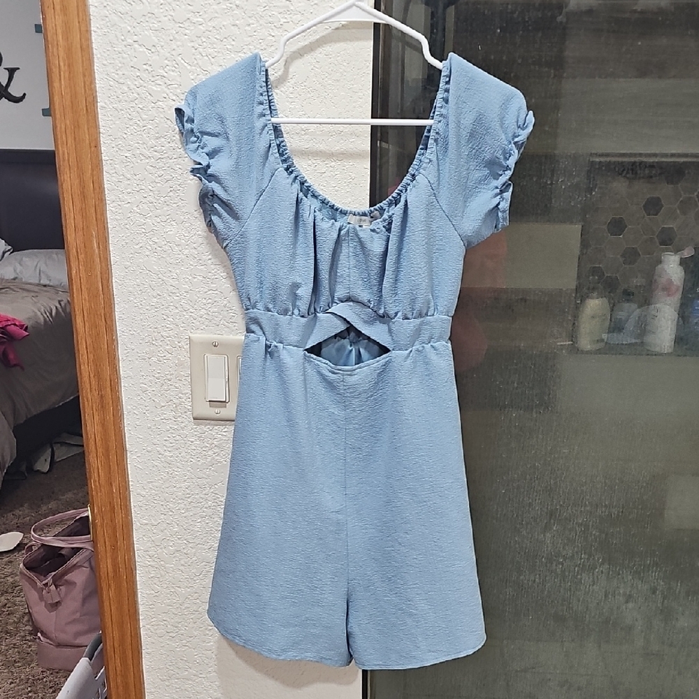 Light Blue Ruffled Romper